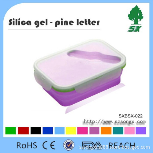2015 hot sale Collapsible Silicone Lunch Box FDA and LFGB Standard